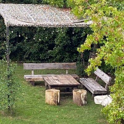 Juego de jardín rústico de quebracho macizo 2